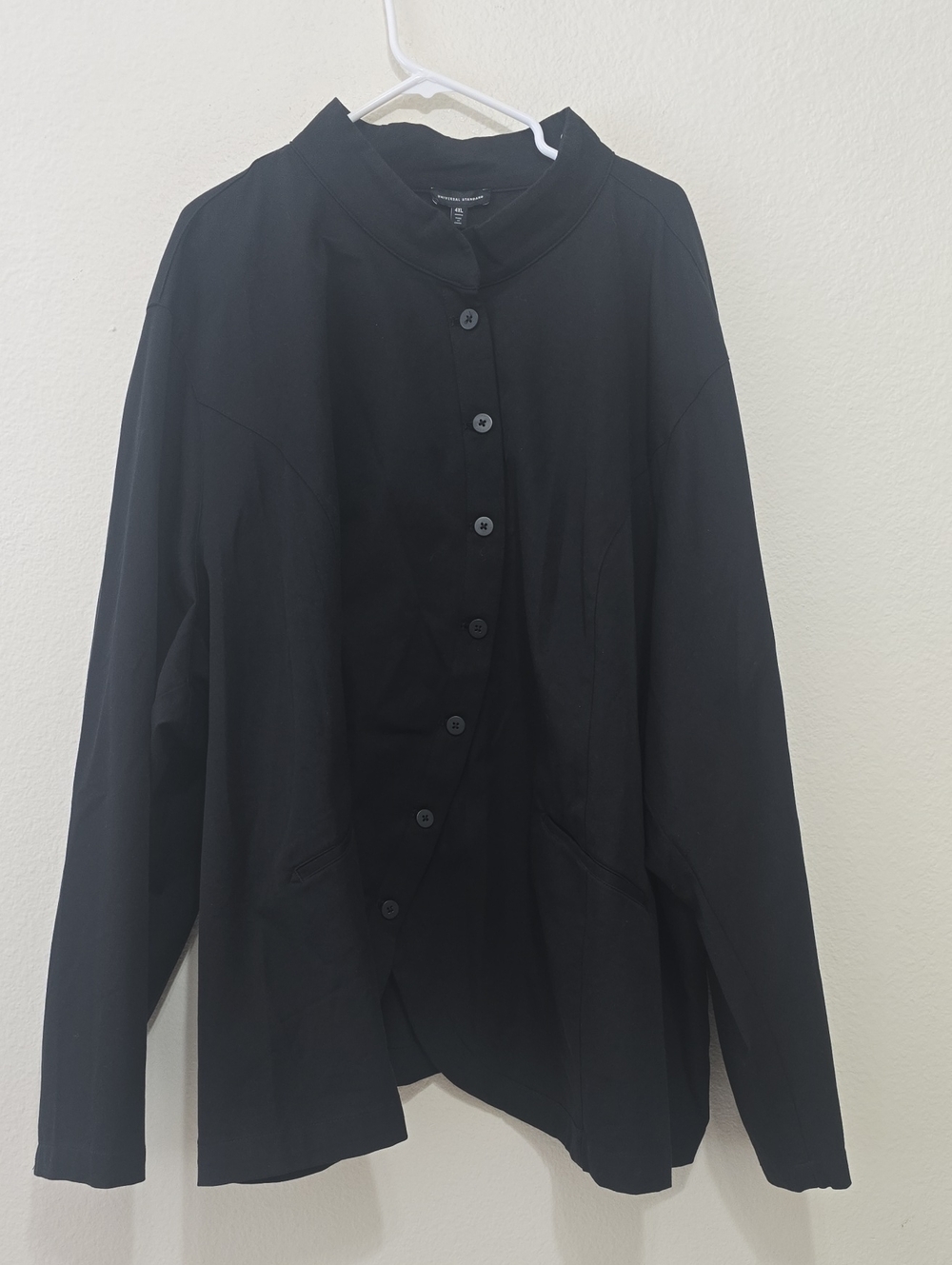 Universal Standard Black Button-Front Utility Jacket 4X